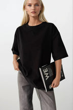 Back Printed Oversize Black T-Shirt