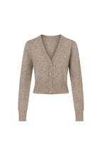 V-Neck Accessory Detail Stone Knit Cardigan