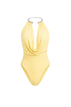 Plunging Neck Accessory Detail Yellow Bodysuit