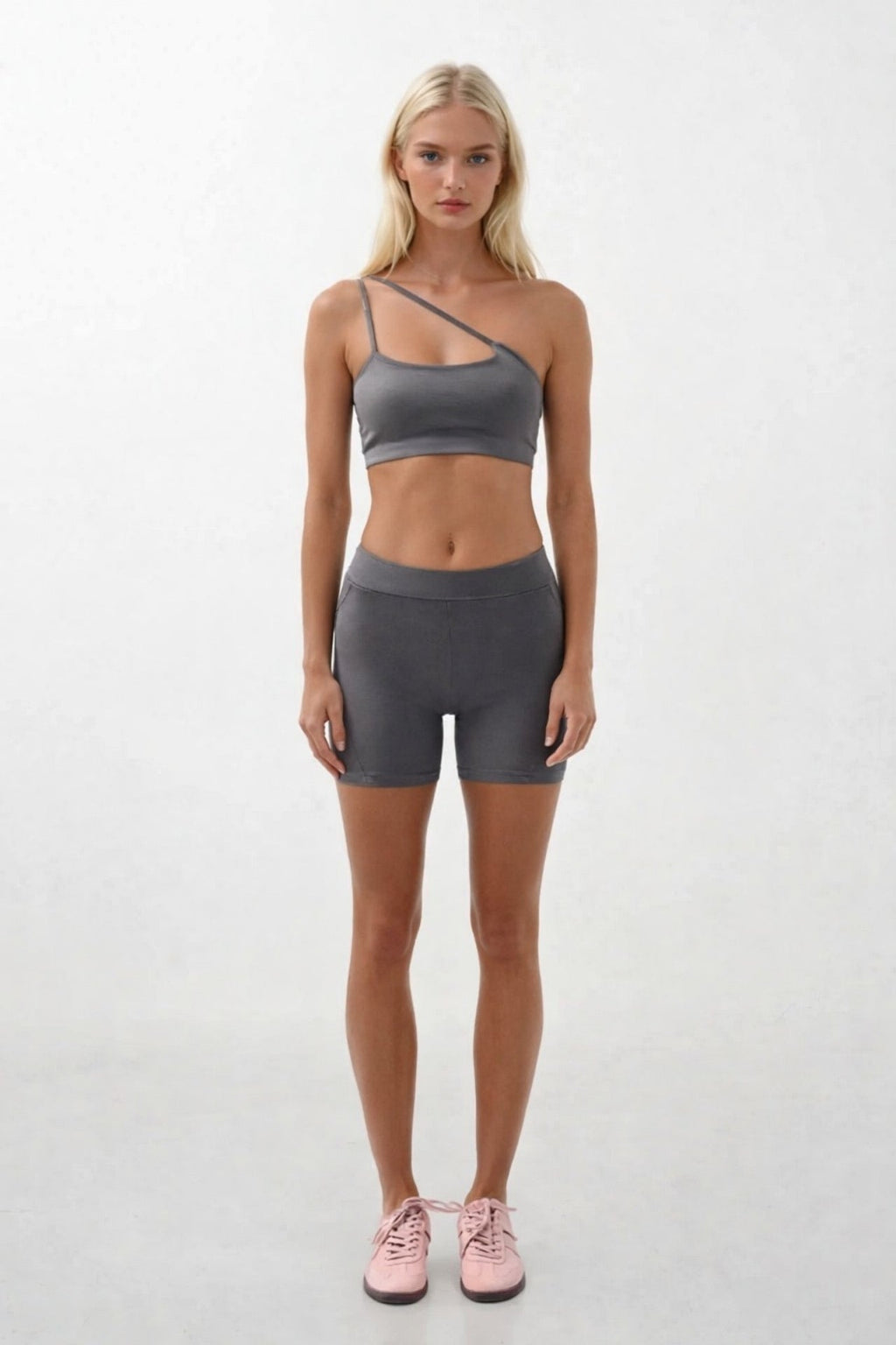 Cross Strap Gray Bra