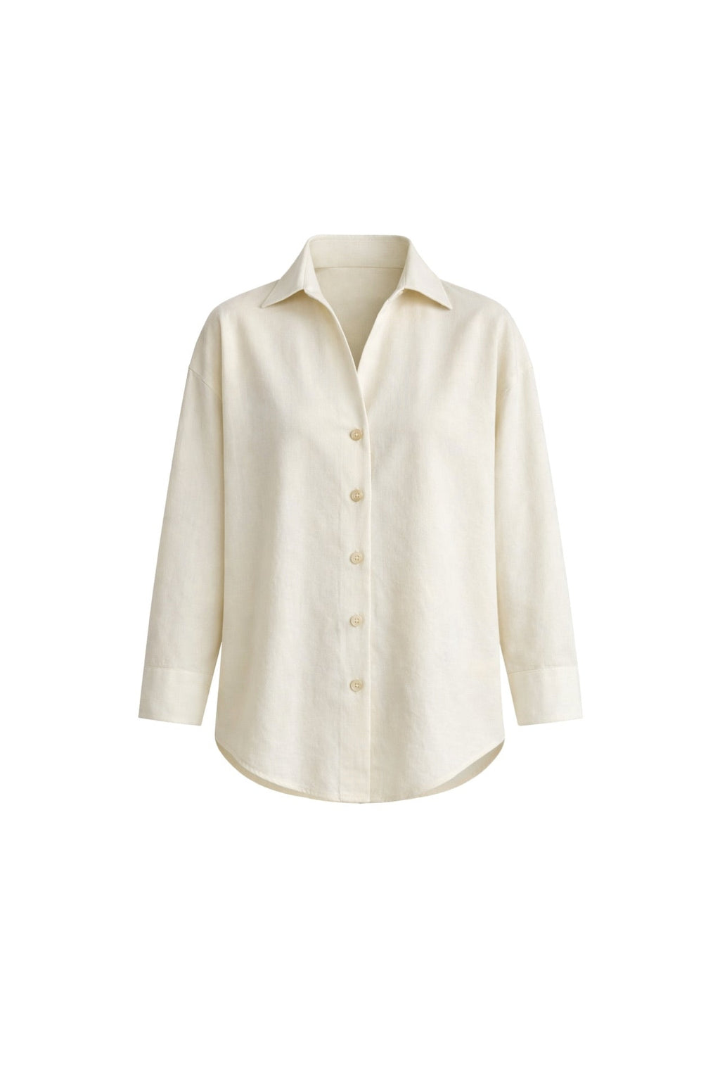 V-Neck Oversize Yellow Modal Shirt
