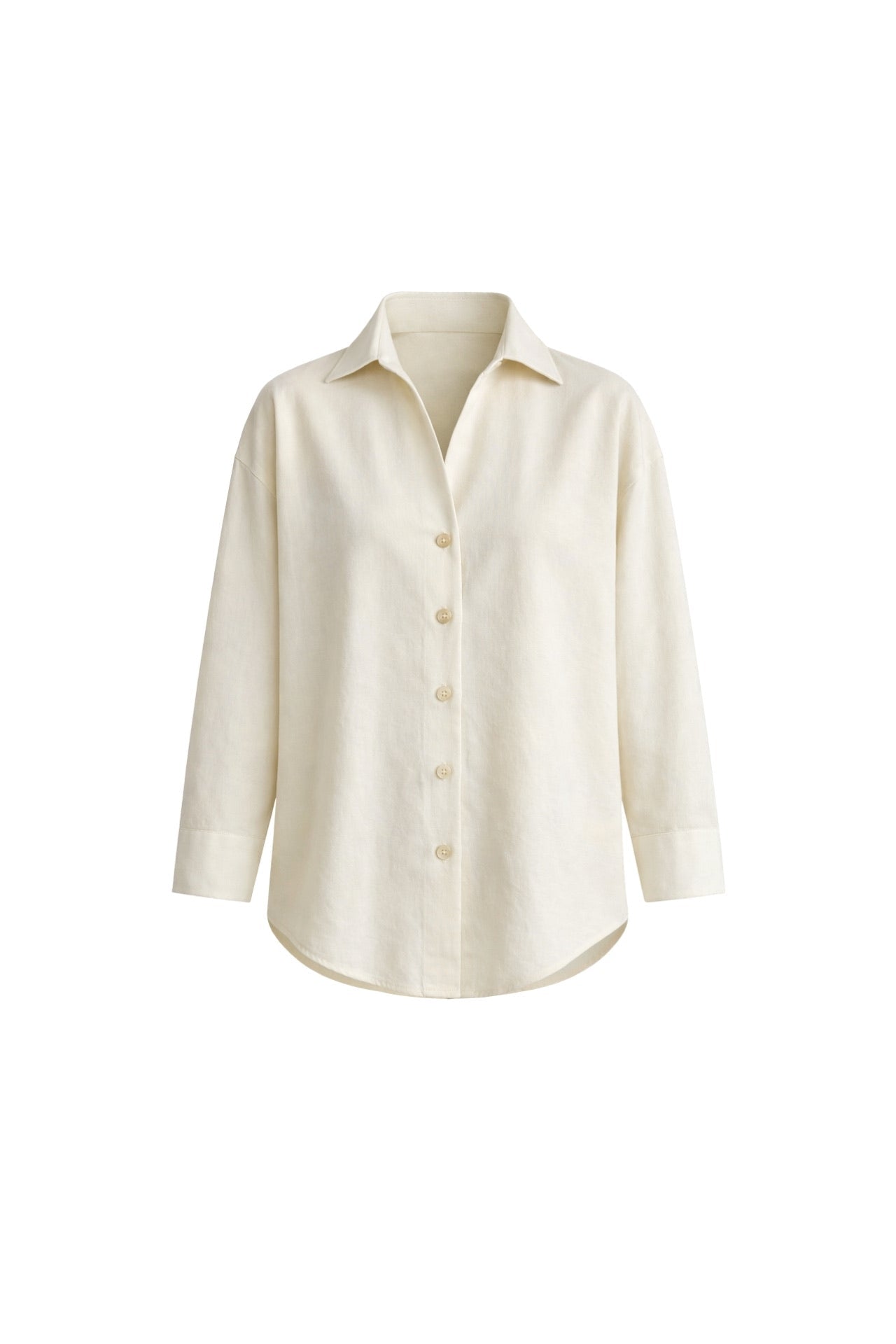 V-Neck Oversize Yellow Modal Shirt