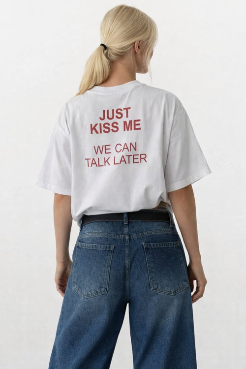 Back Printed Oversize White T-Shirt