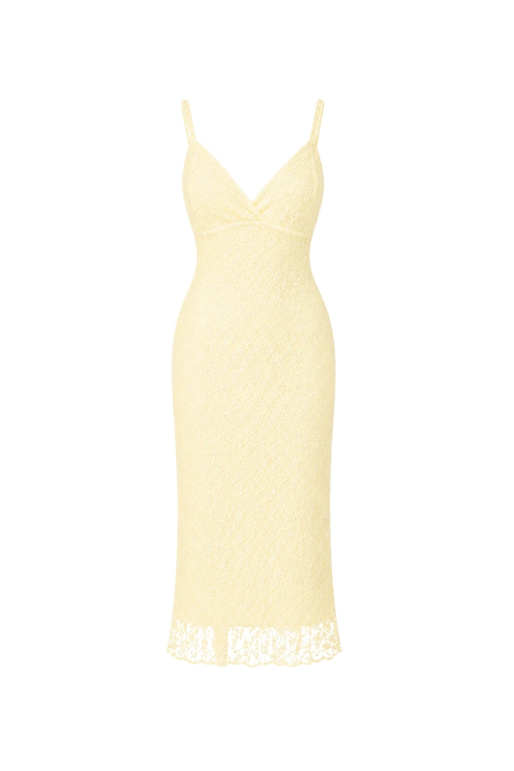 Strappy Guipure Yellow Maxi Dress