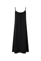 Back Lace Strap Black Maxi Dress