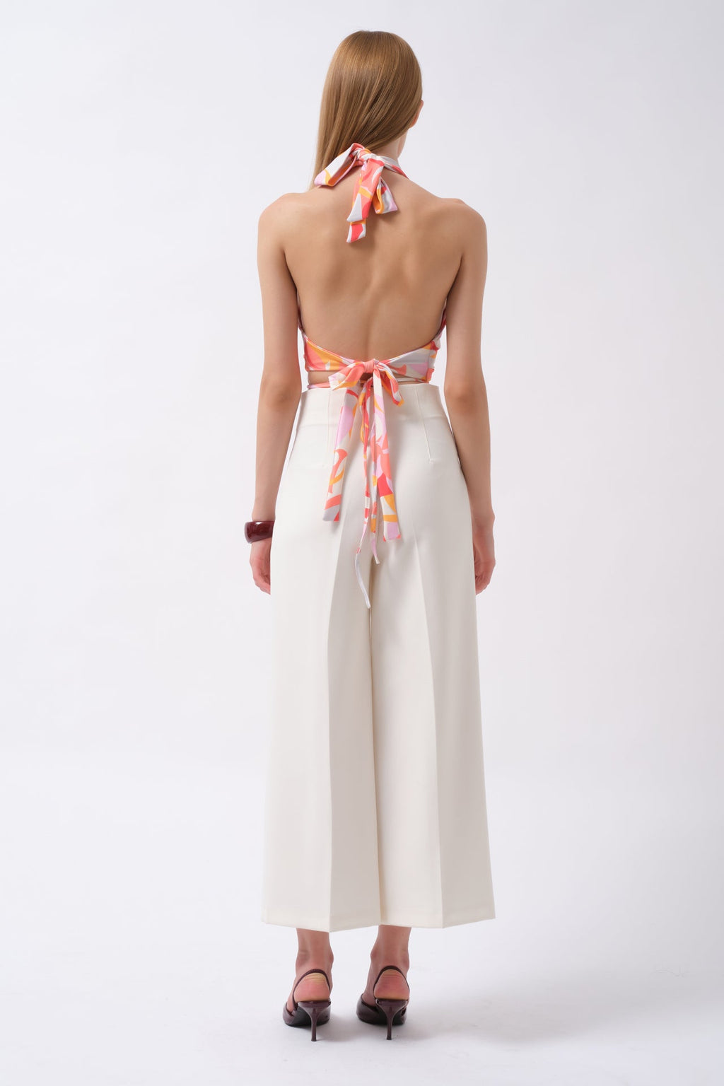 Tie Ruched Detay Pink Crop Blouse