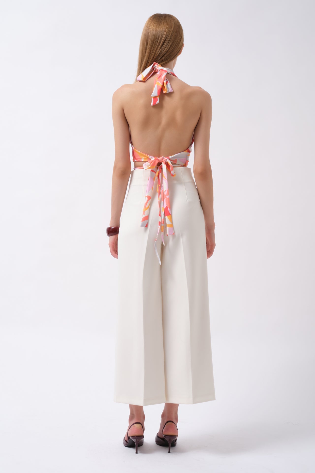 Tie Ruched Detay Pink Crop Blouse