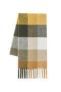 Plaid Pattern Flecked Green-Yellow Soft Scarf