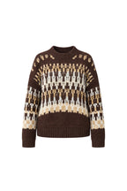 Patterned Brown Knit Sweater