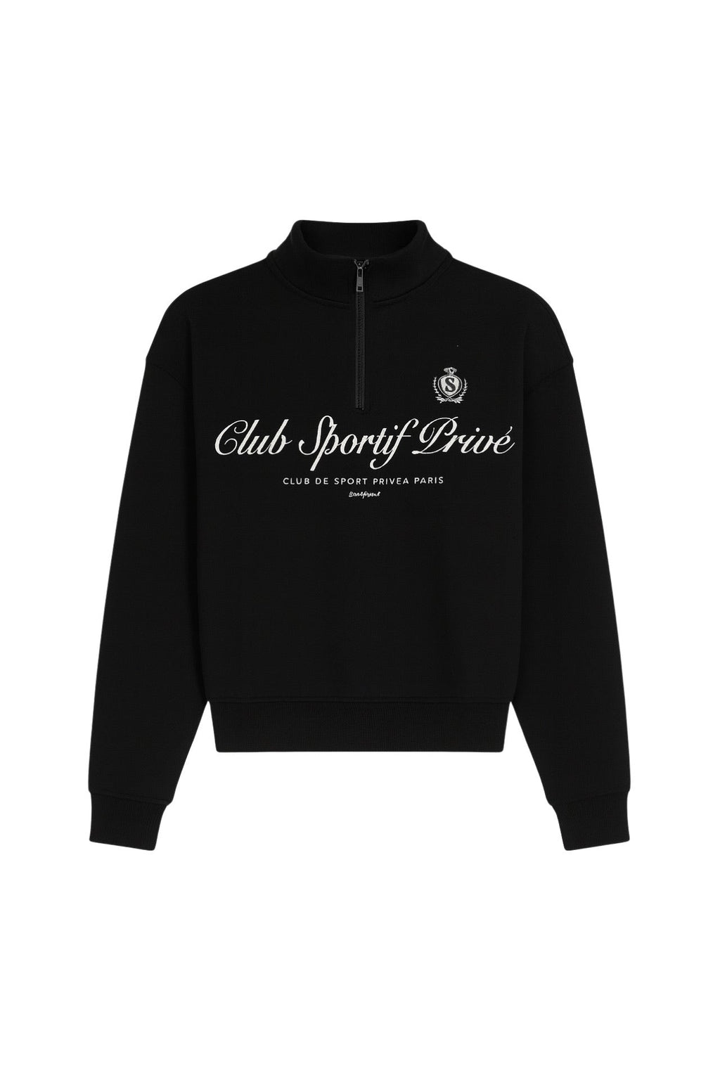 Zipper Detail Baskili Black Sweatshirt