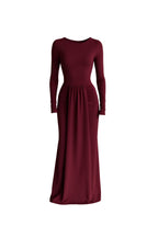 Ruched Front Burgundy Maxi Dress