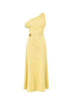 Accessory Detail Off-Shoulder Maxi Yellow Dress