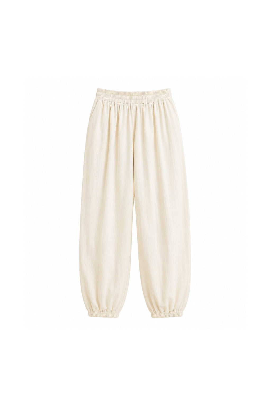 Yellow Modal Balloon Trousers with Elasticated Waist Detail