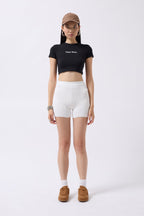 Biker White Shorts