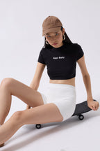 Biker White Shorts