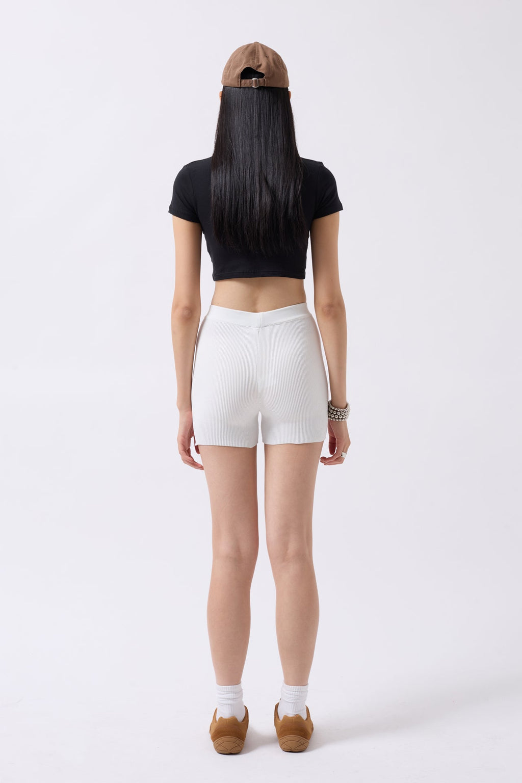 Biker White Shorts