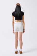 Biker White Shorts