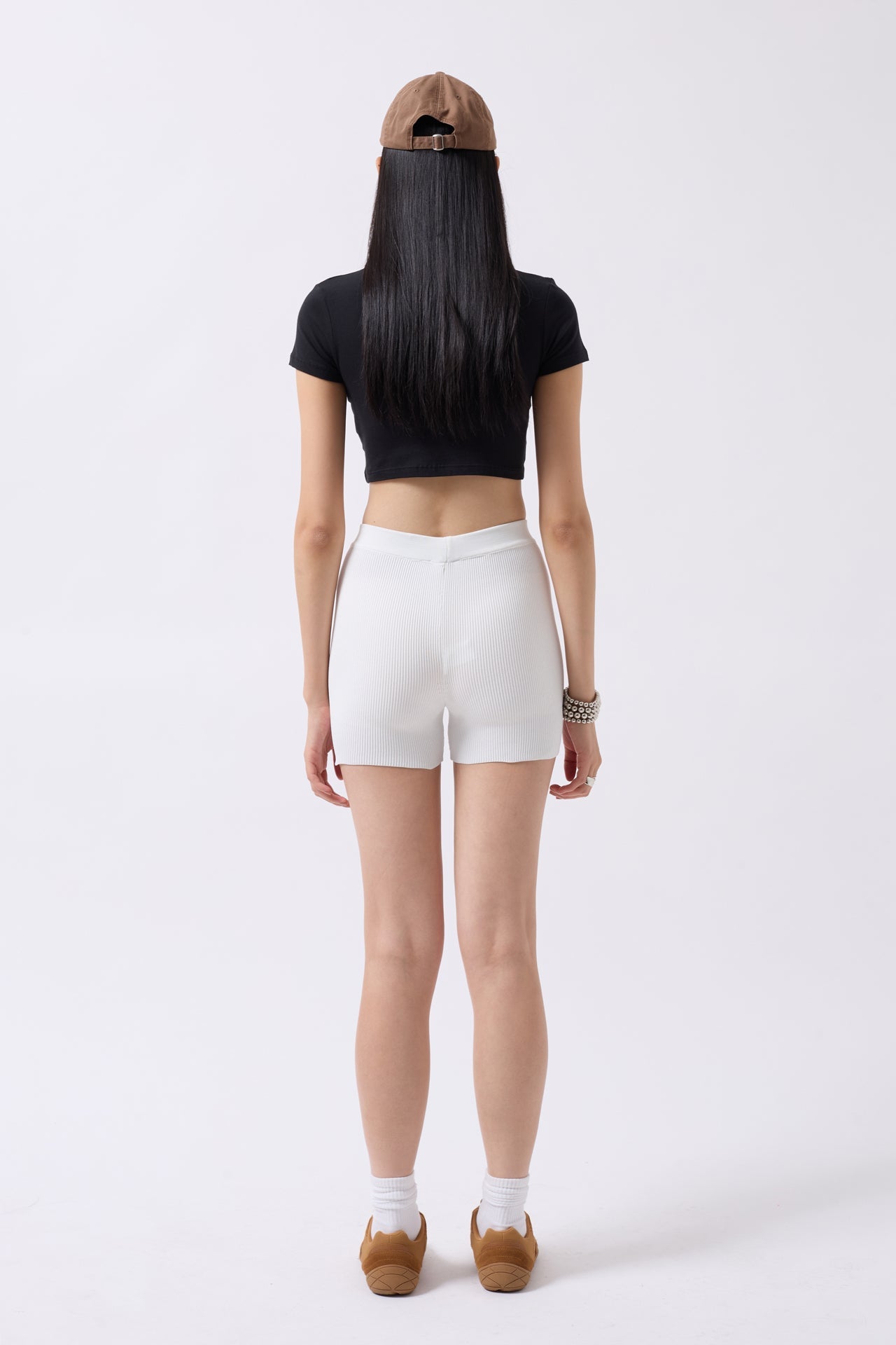 Biker White Shorts