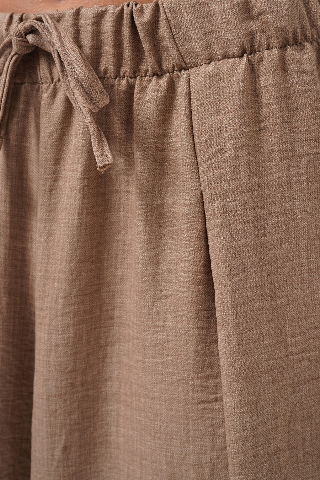 Low Waist Oversize Linen Beige Pants