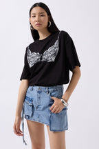 Cargo Pocket Mini Blue Denim Skirt
