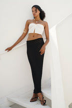 Maxi Length Openwork Black Skirt
