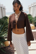 Maxi Length Openwork White Skirt