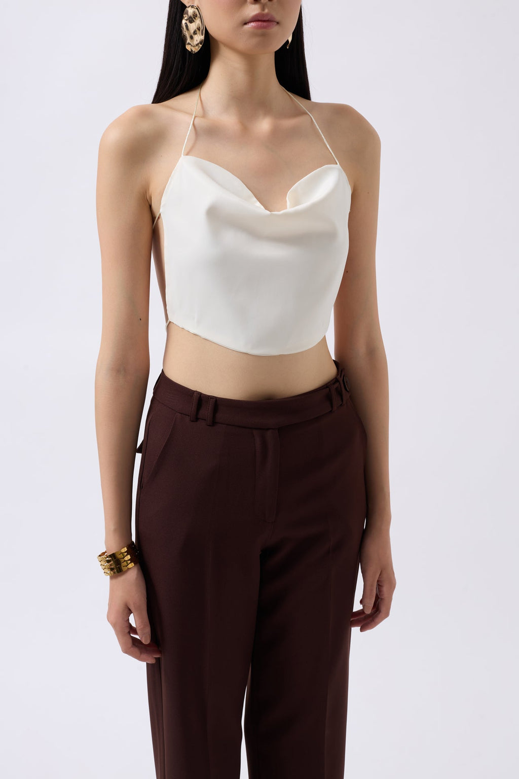 Degaje Neck Back Detay Ecru Blouse