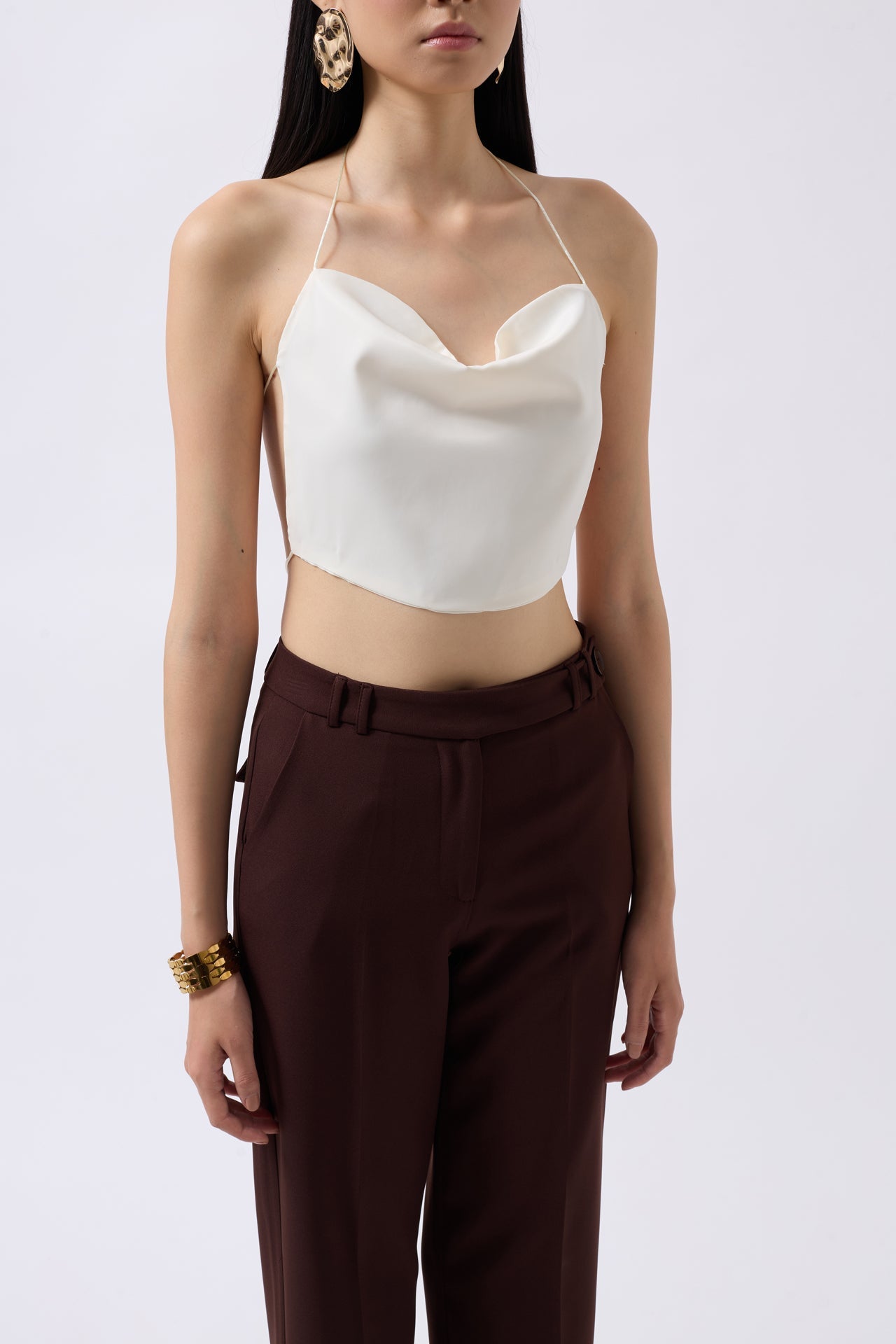 Degaje Neck Back Detay Ecru Blouse