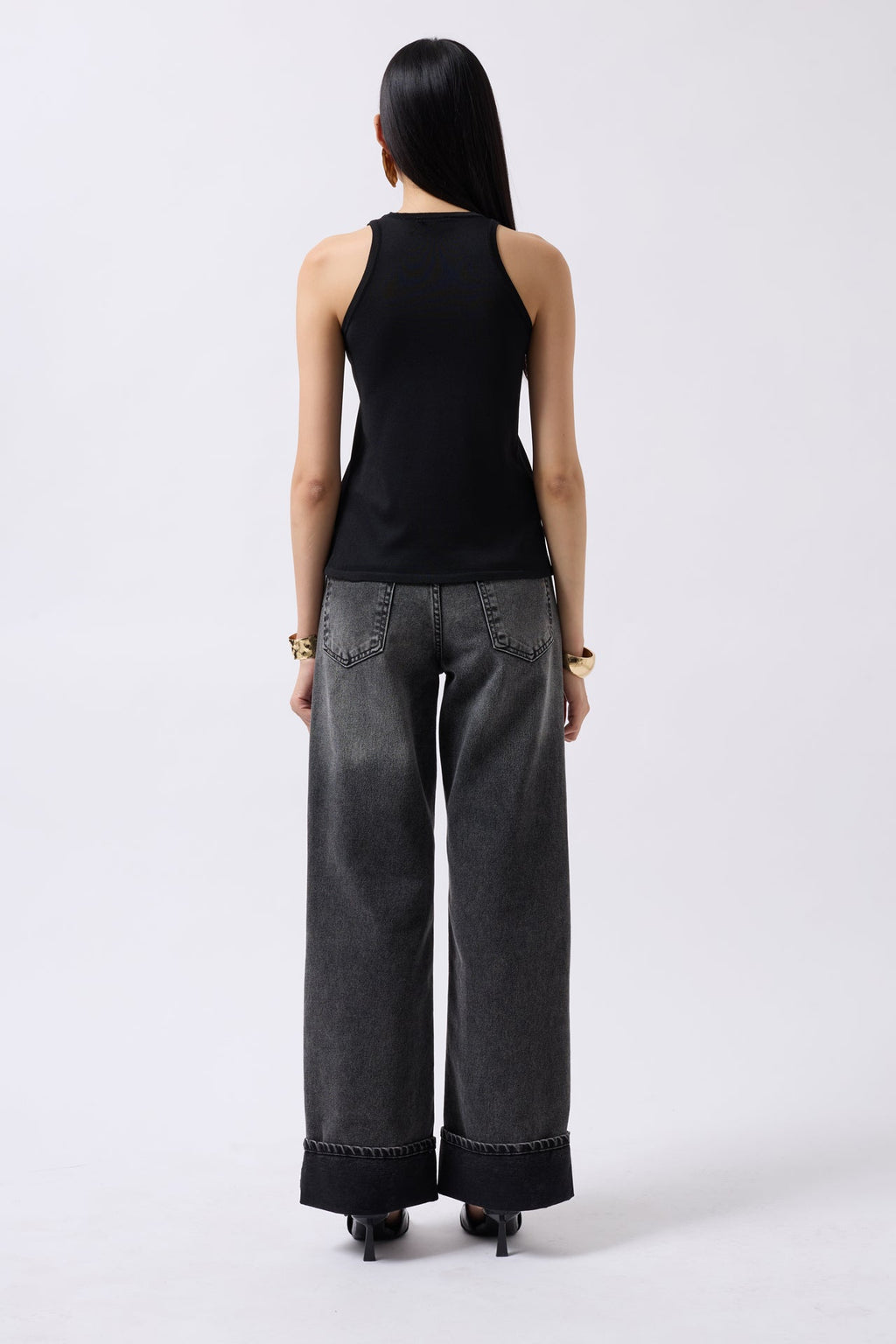 Halter Neck Bust Detay Black Blouse