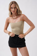 Strap Detay Parlak Bottomn Knit Blouse
