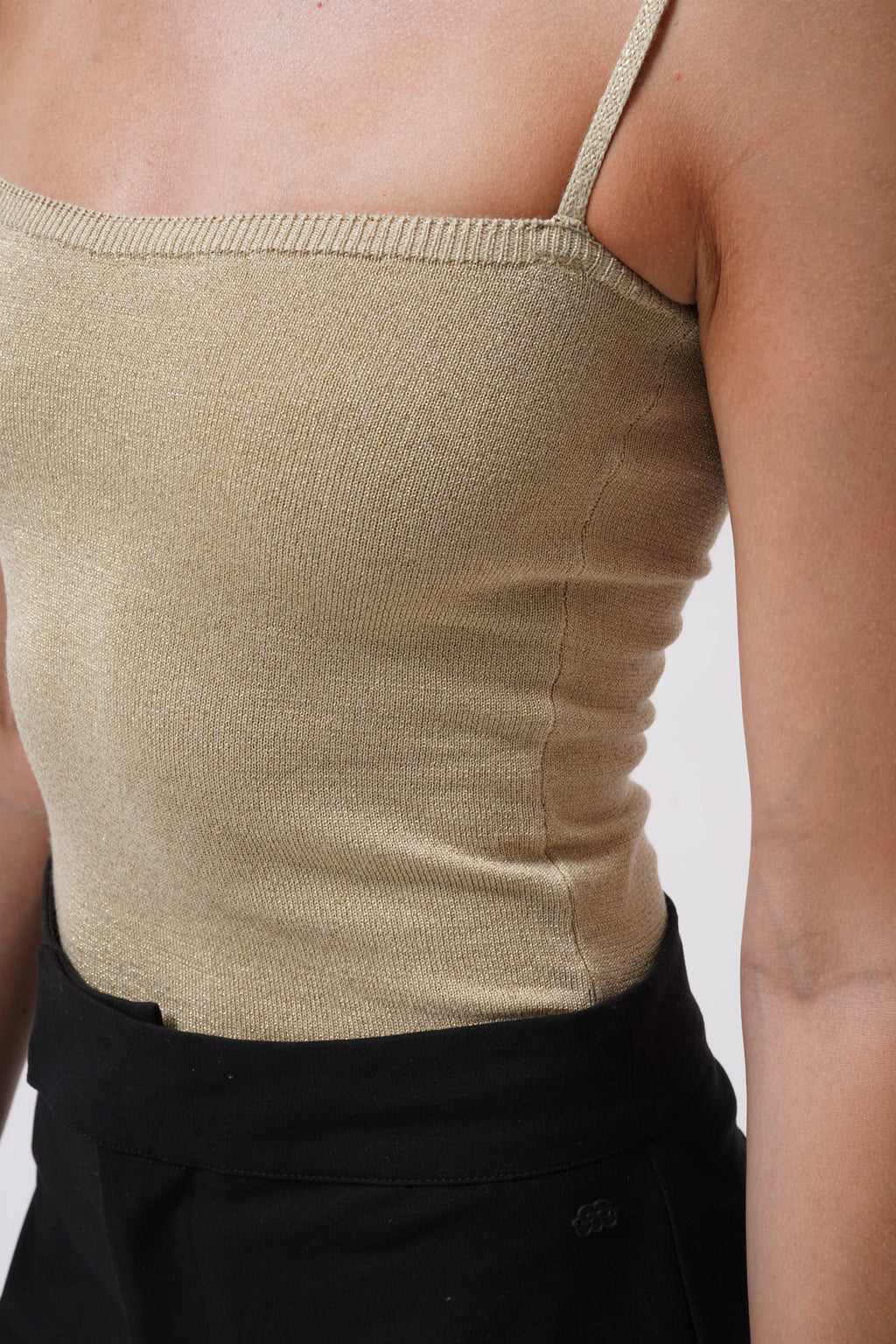 Strap Detay Parlak Bottomn Knit Blouse