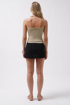 Strap Detay Parlak Bottomn Knit Blouse