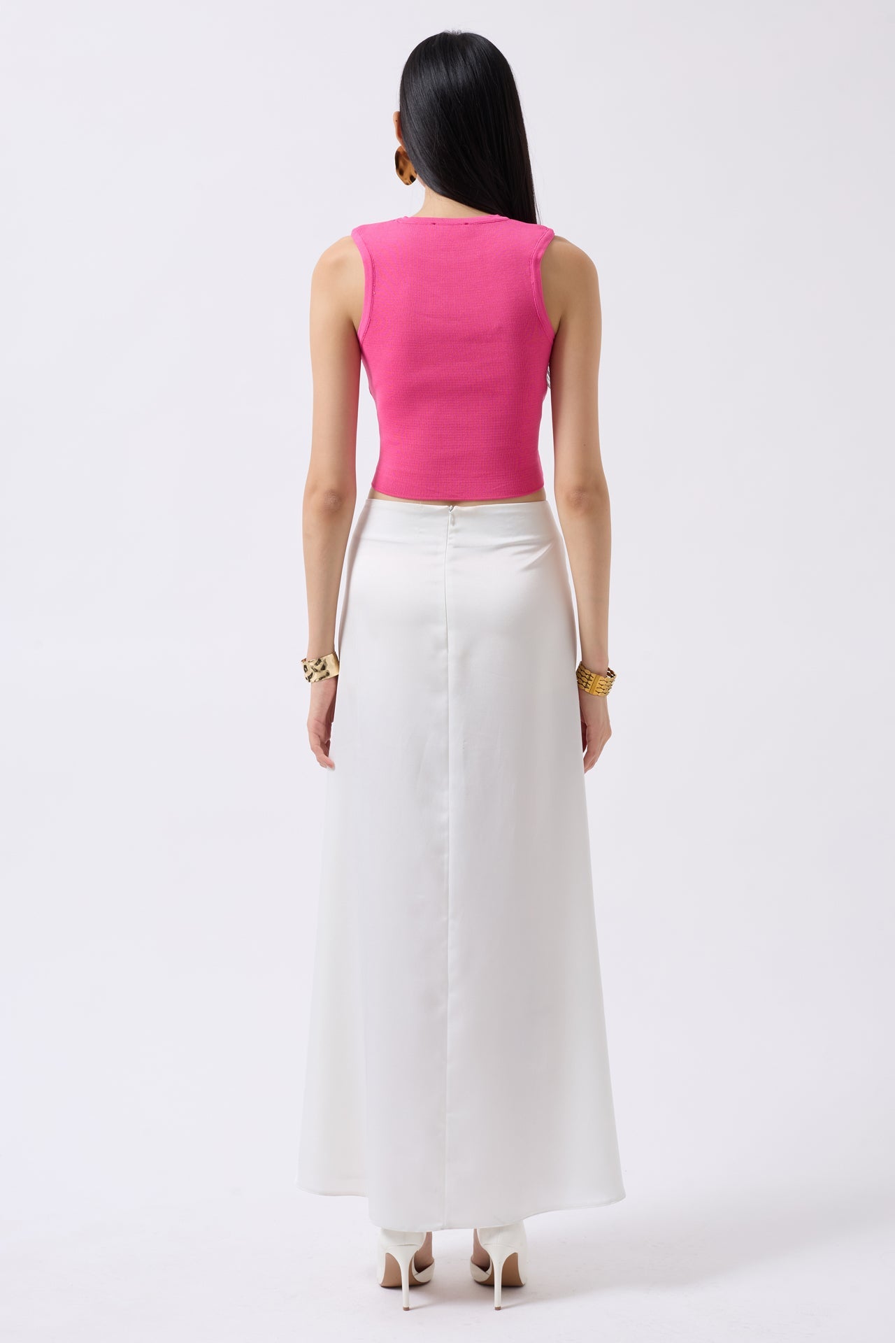 Pencere Detay Pink Knit Blouse