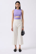 Pencere Detay Lila Knit Blouse