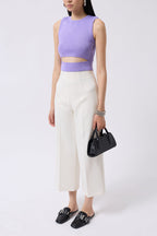 Pencere Detay Lila Knit Blouse