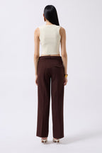 Pencere Detay Ecru Knit Blouse