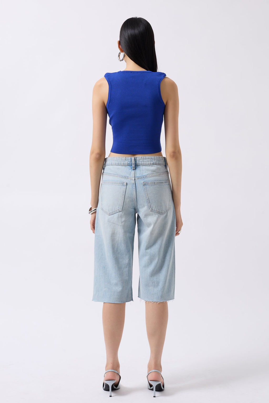 Pencere Detay Saxe Blue Knit Blouse