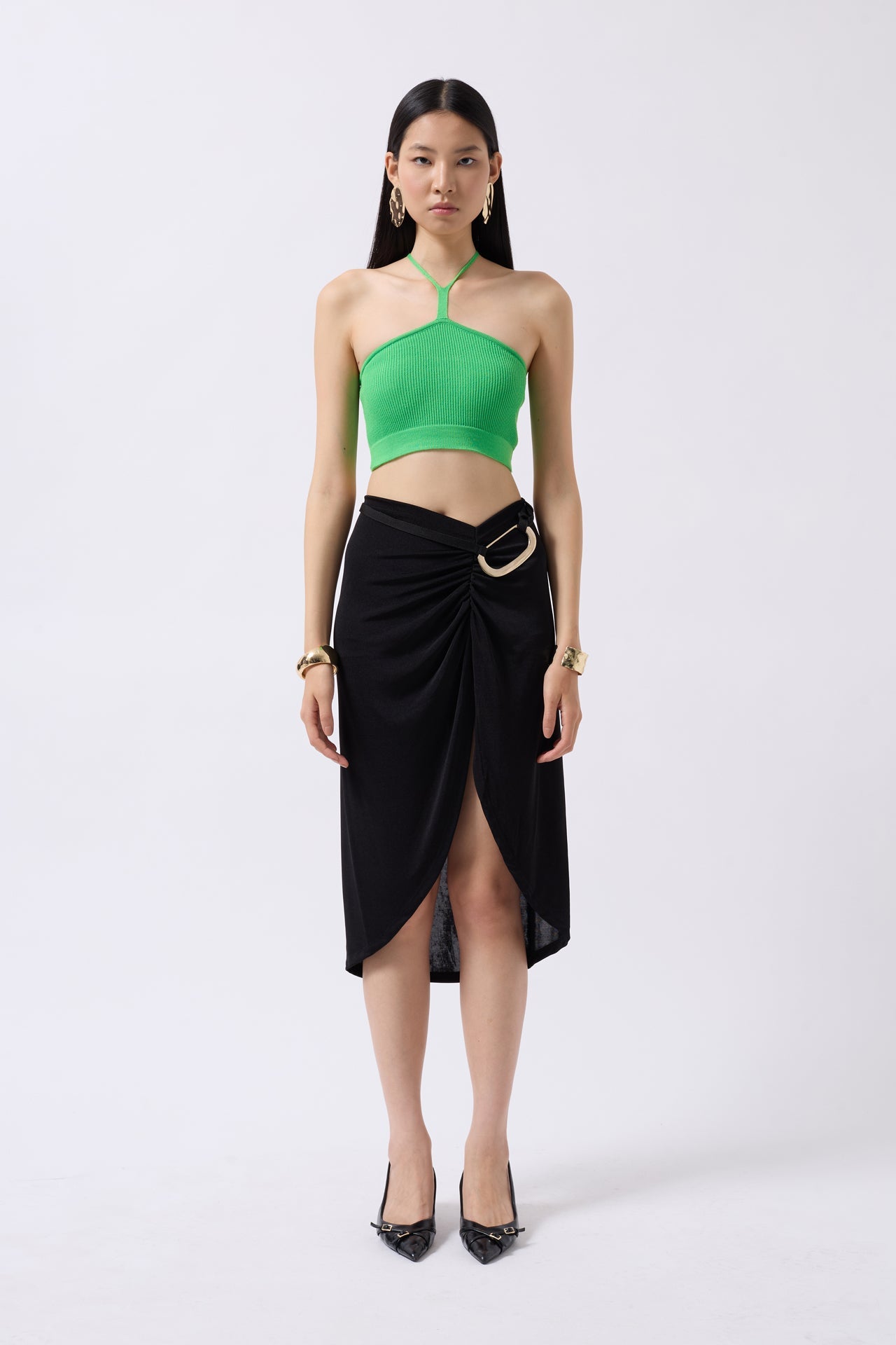 Pencere Detay Ribbed Lime Crop