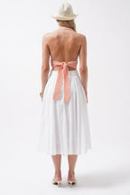 Striped Neck Tieli Somon Crop