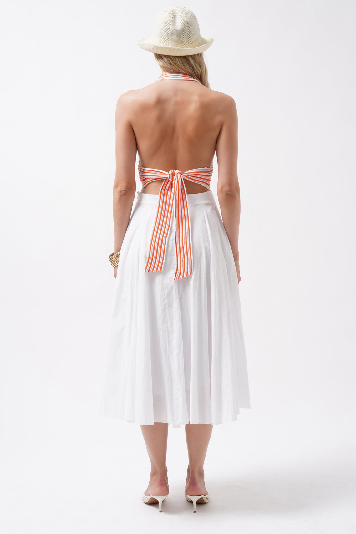 Striped Neck Tieli Somon Crop