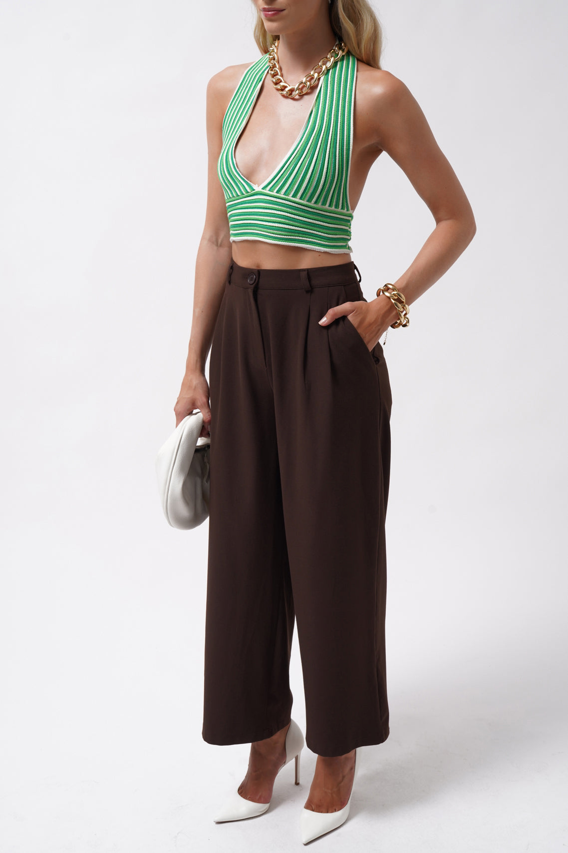 Striped Neck Tieli Lime Crop