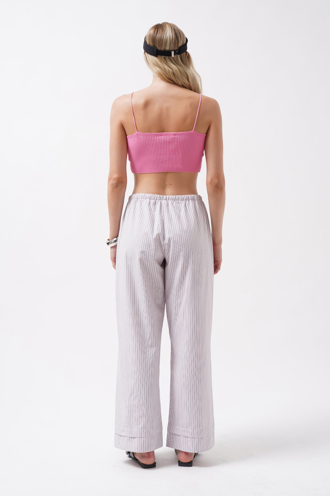 Thin Strap Pink Crop Top