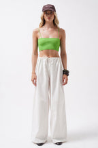 Thin Strap Green Crop Top