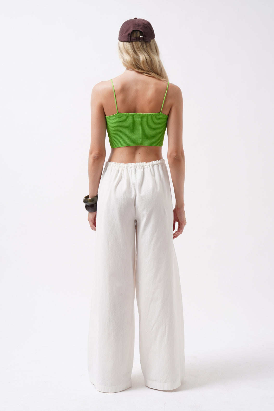 Thin Strap Green Crop Top