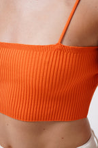 Thin Strap Orange Crop Top