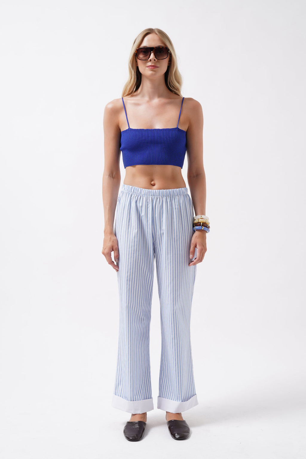 Thin Strap Saxe Blue Crop Top