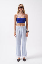 Thin Strap Saxe Blue Crop Top