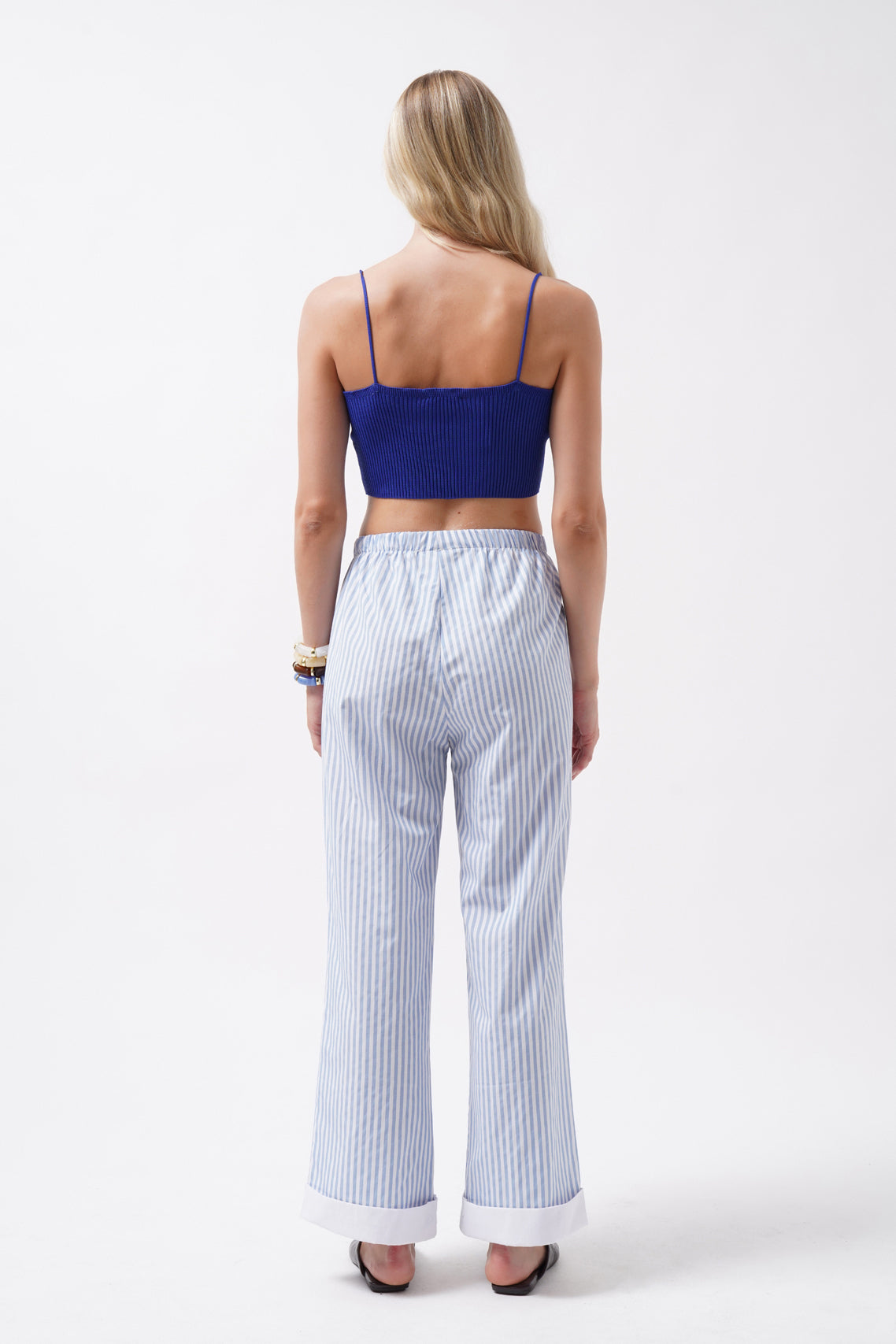 Thin Strap Saxe Blue Crop Top