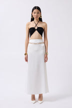 Bust Cutout Textured Black Bra