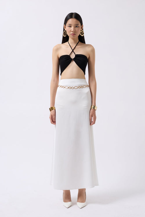 Bust Cutout Textured Black Bra